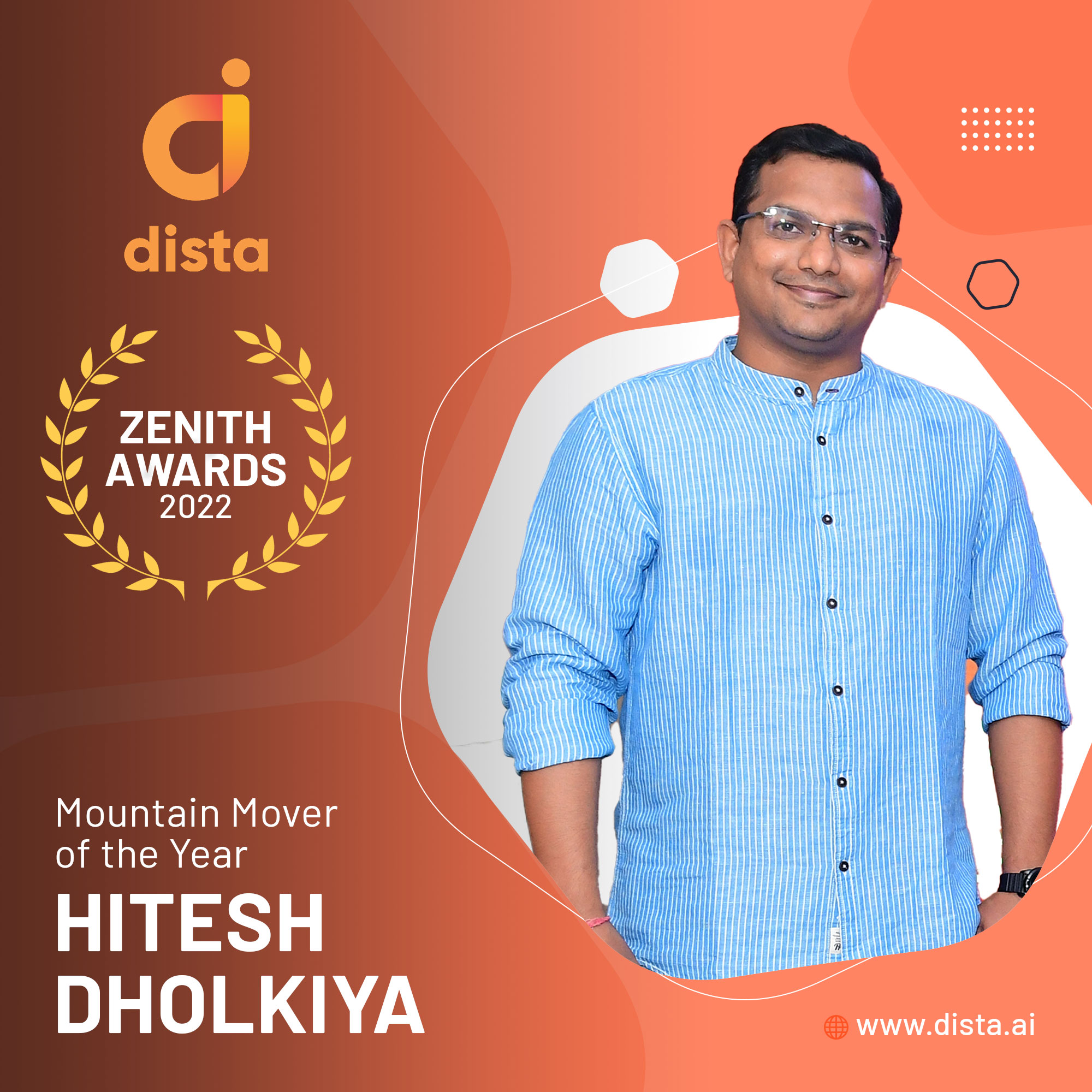 Hitesh Dholkiya - Dista Zenith Awards 2022