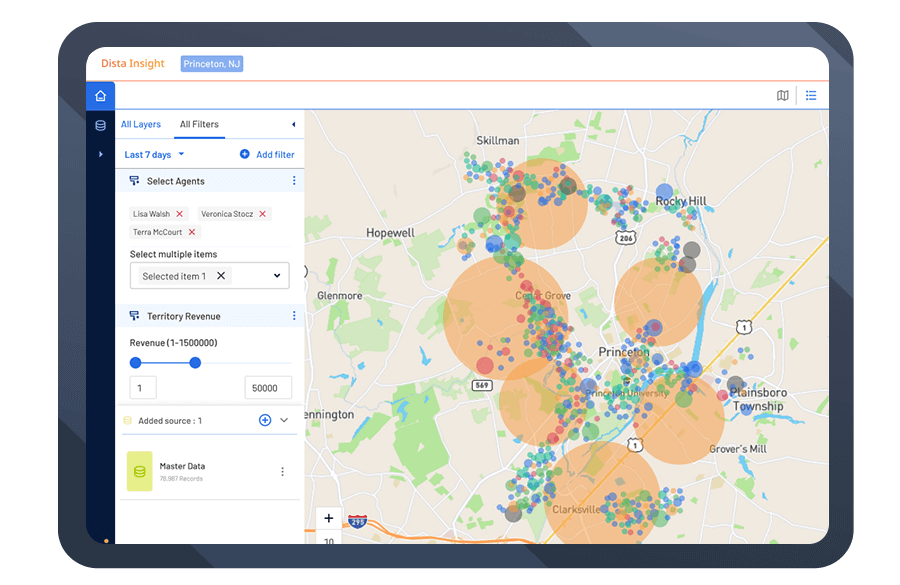 Visualization of Location Data on Web Dasboard of Geospatial Analytics Software