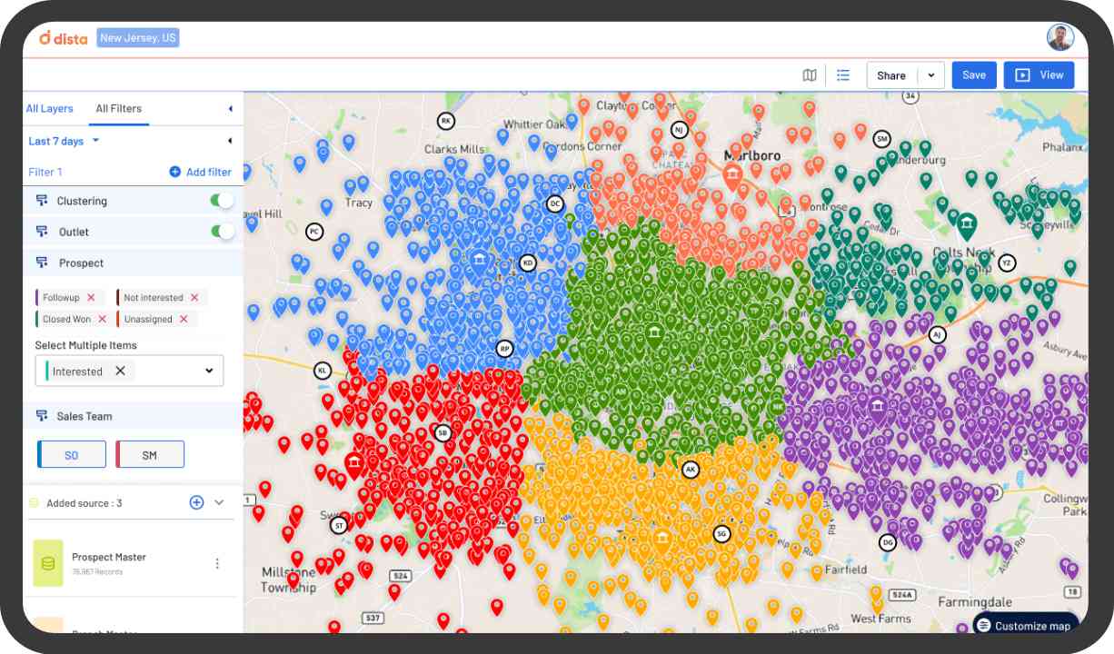 Data visualization on maps