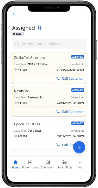 Lead assignment using Dista Sales mobile app