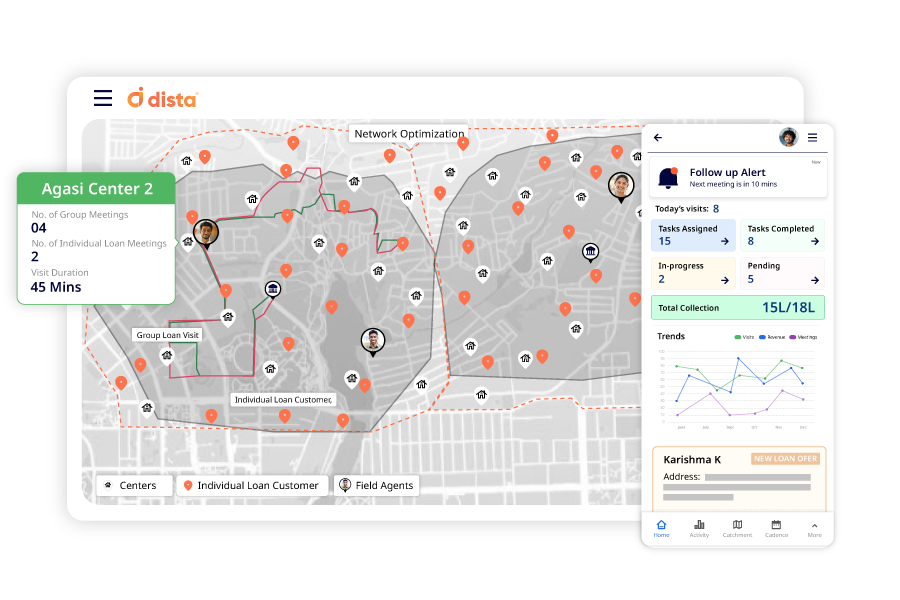 Location-first Field Force Management for Individual & Group Loan Disbursals & Collections