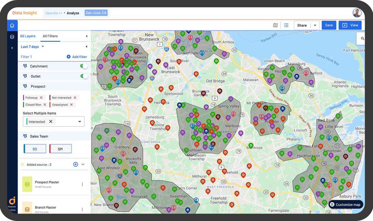 Territory segmentation based on location, size, revenue potential, order requirements, and more