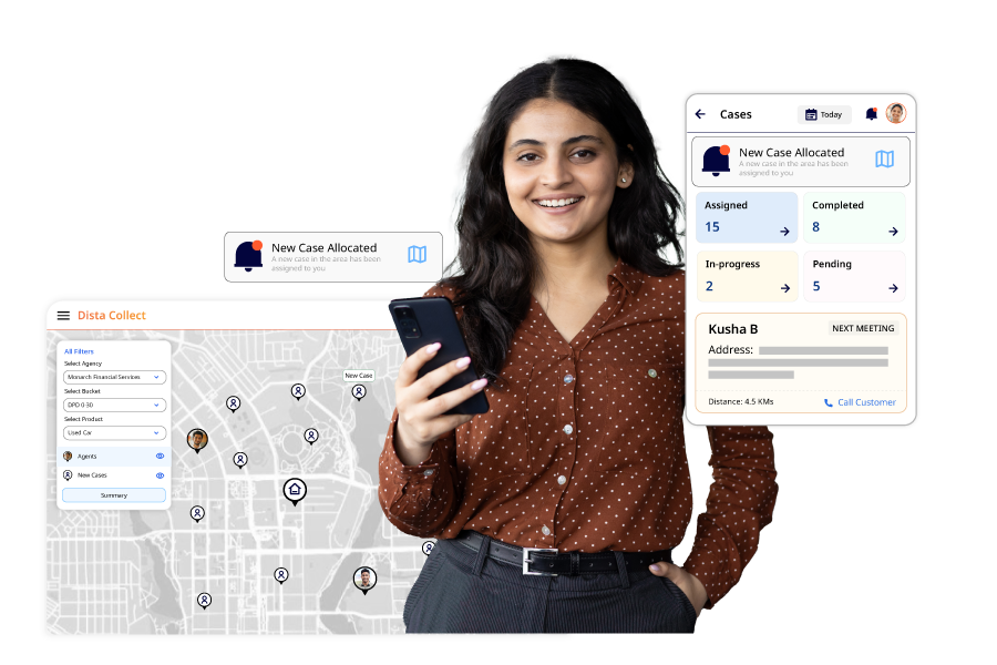 Field collection software for end-to-end debt collection