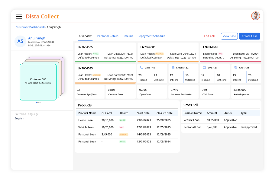 Unified 360-degree customer profiles with chat, voice integrations, and campaign tools for smarter collections