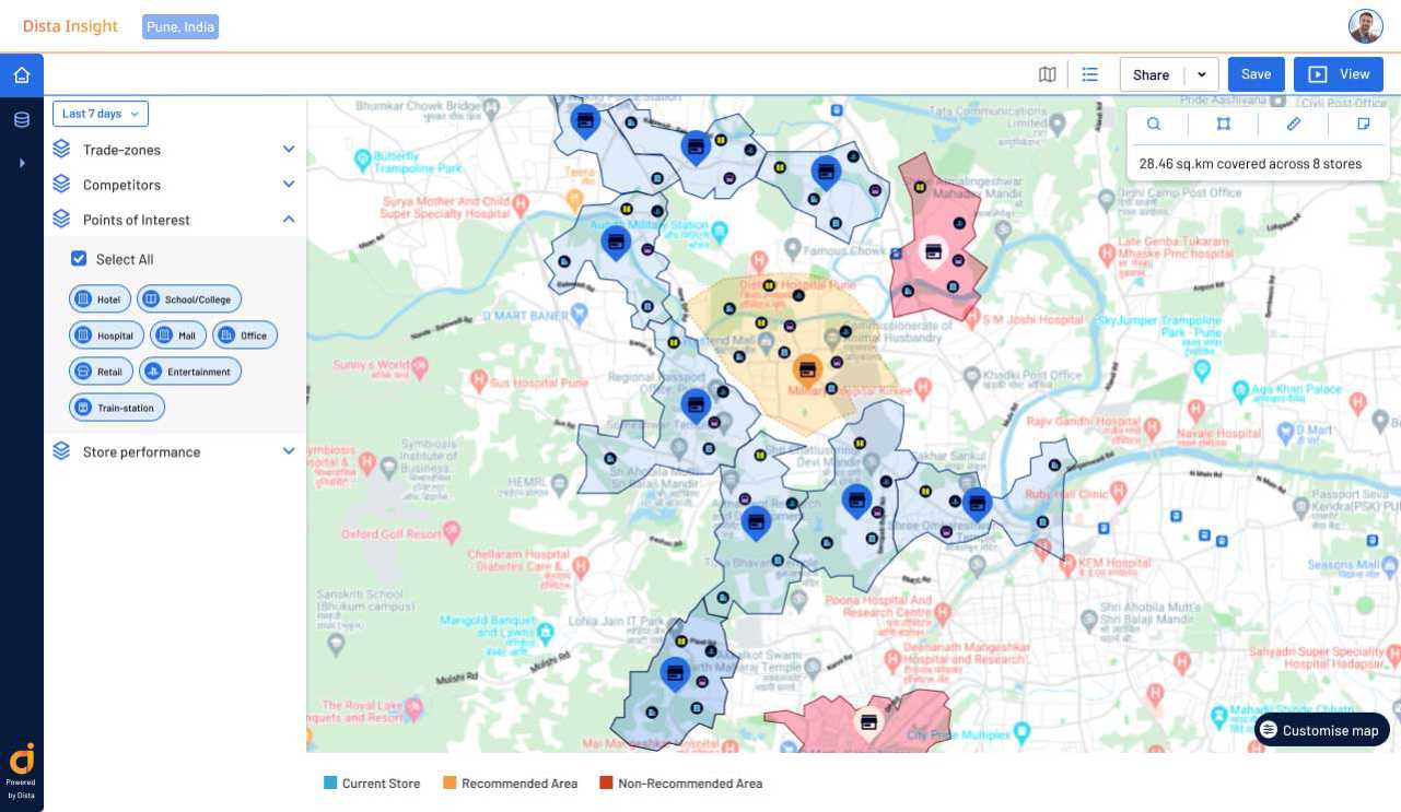 Data-driven site selection to see potential locations for stores