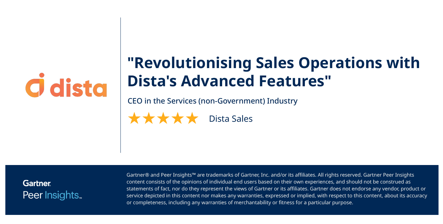 Gartner Peer Insights Review for Dista Sales