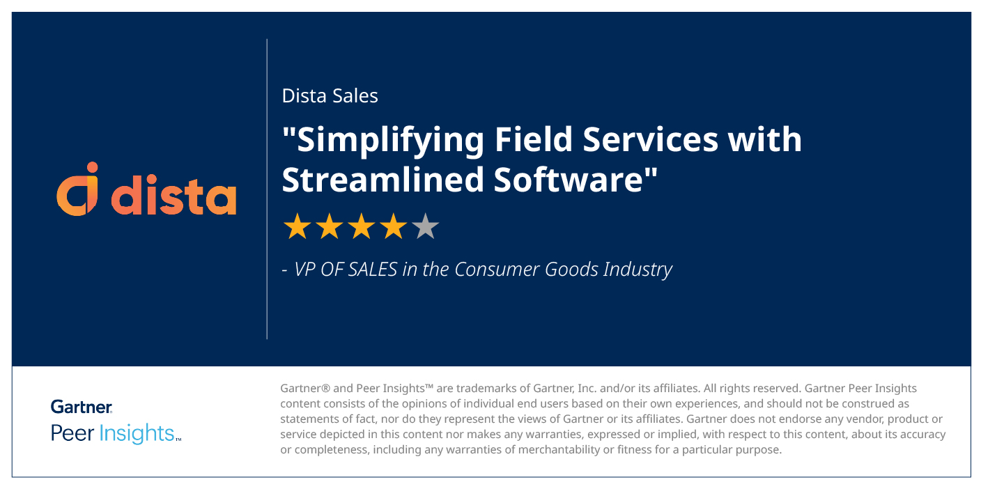 Gartner Peer Insights Review for Dista Sales
